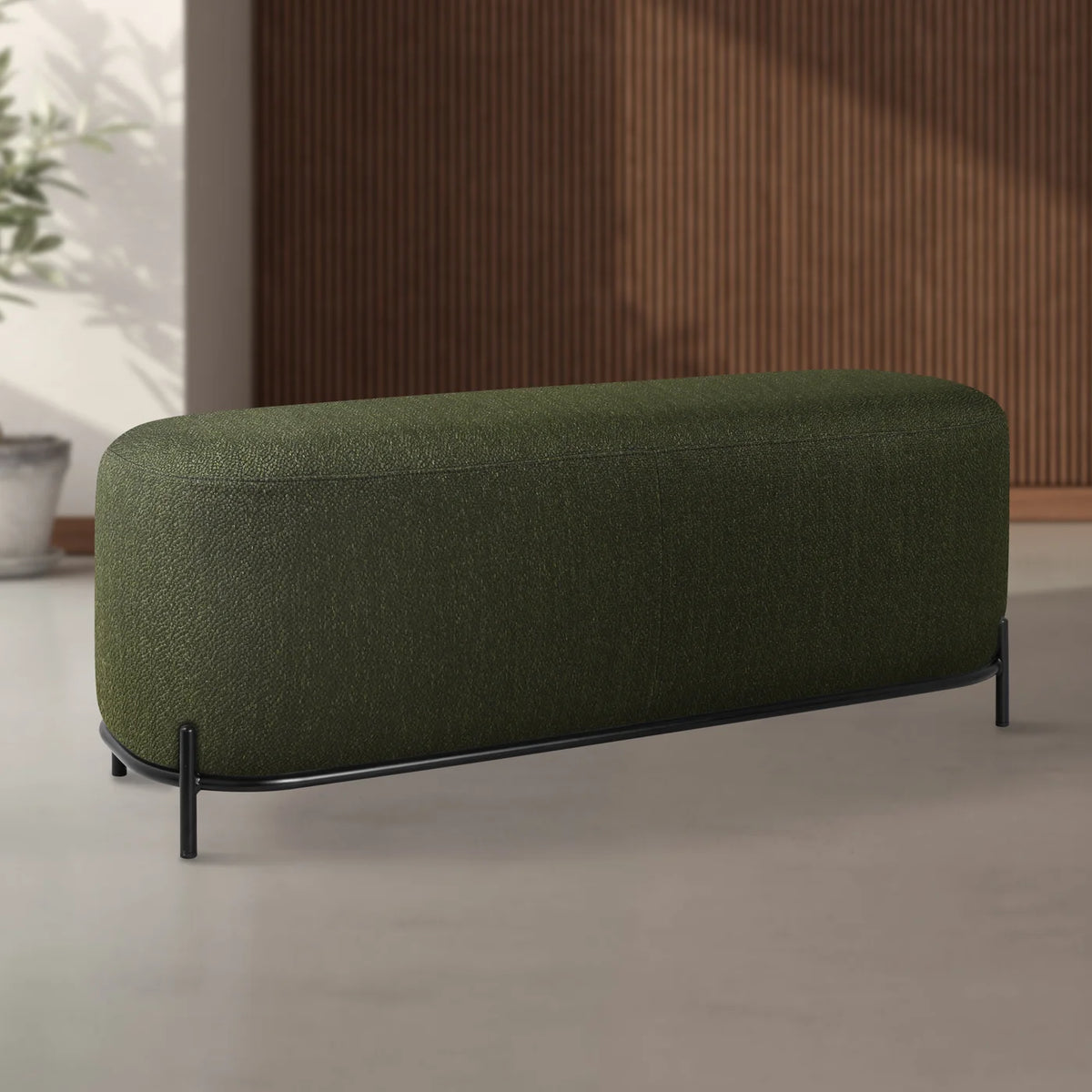 Bench Upholstered Pender Ashton Weave Hunter Green 48