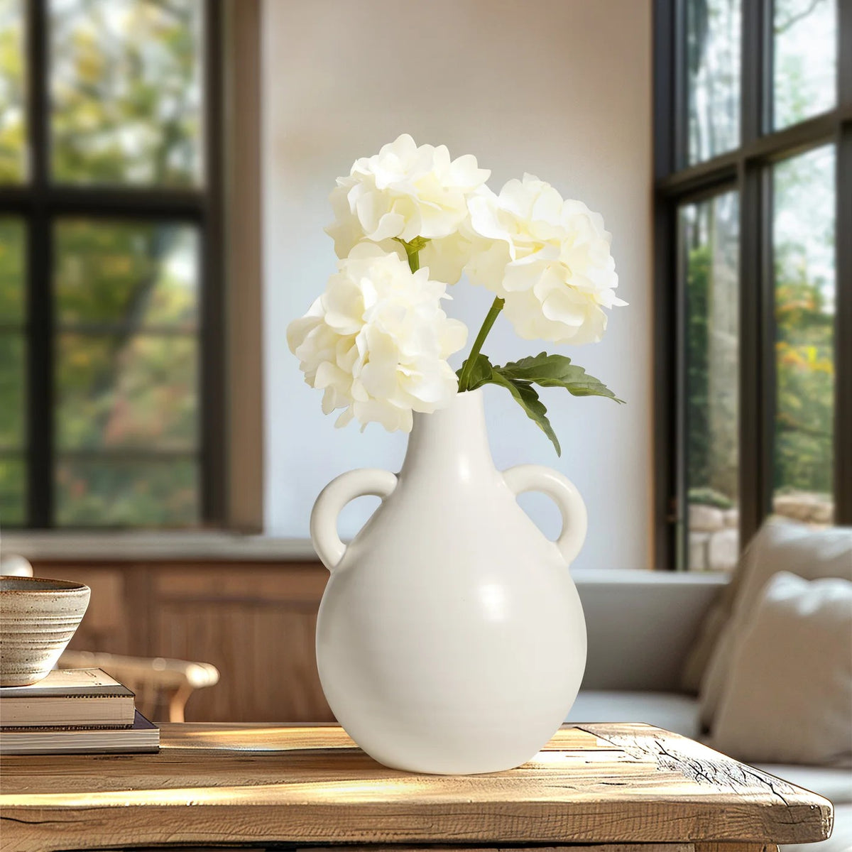 Vase Urn Capri Tear Drop Matte White