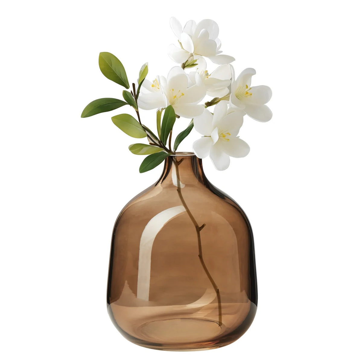 Vase Belle 5.25h Glass Bud  - Toasted Coconut