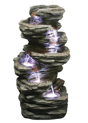 Fountain Fountain Lg 7 level Slate Stone w/LED-Not Just For The Garden | Metal Art | Décor for Homes, Walls and Gardens | Furniture | Custom Garden Planters and Flower Arrangements | Gifts | Best in KW