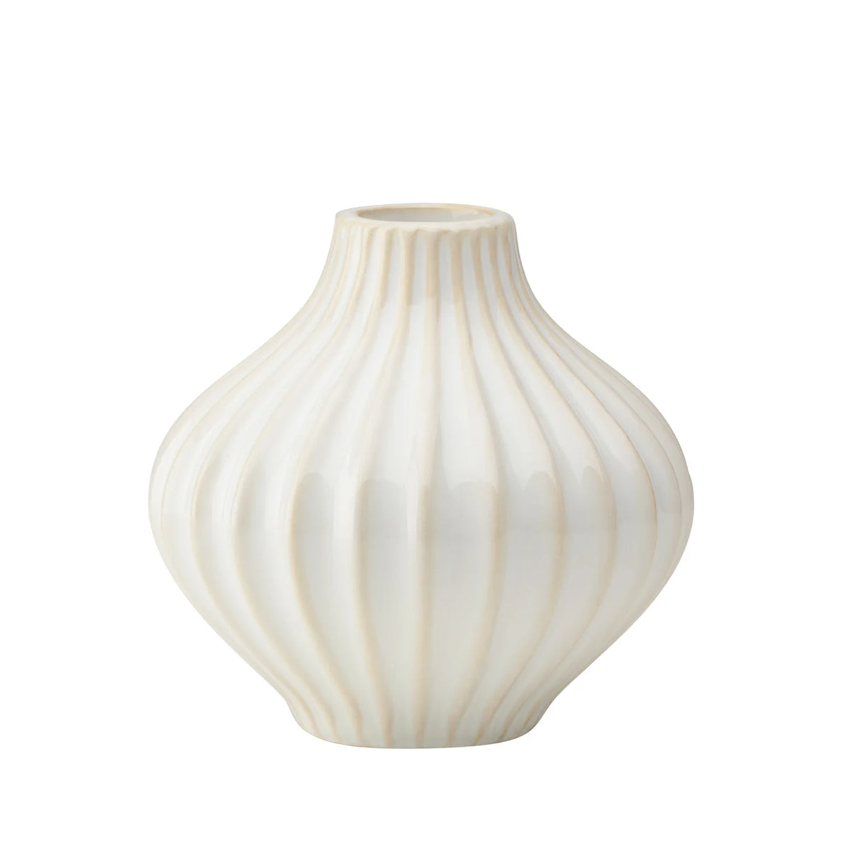 Vase Short Gourd 4.5h White Glaze Ceramic Vase