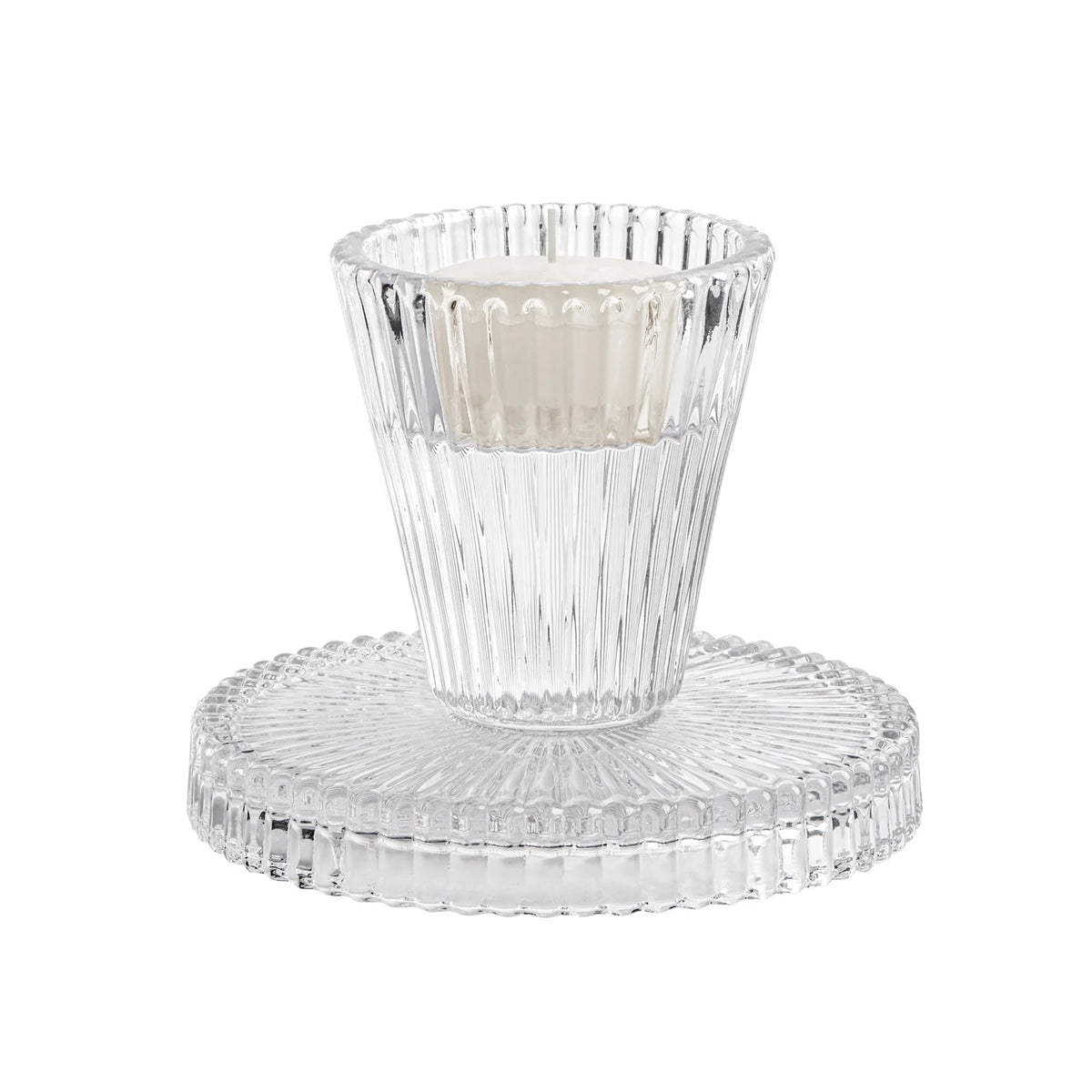 Faceted Glass 3h" Reversible Pillar/Tealight Candle Holder Not Just