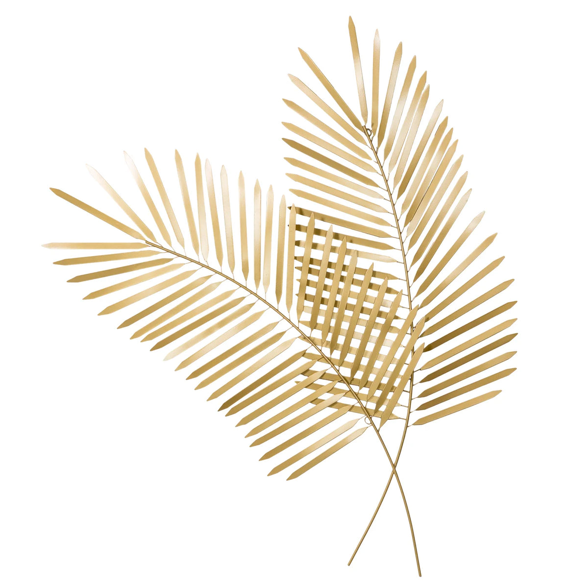 Feathered Palm Double Leaf Metal Wall Decor - 34 x 41