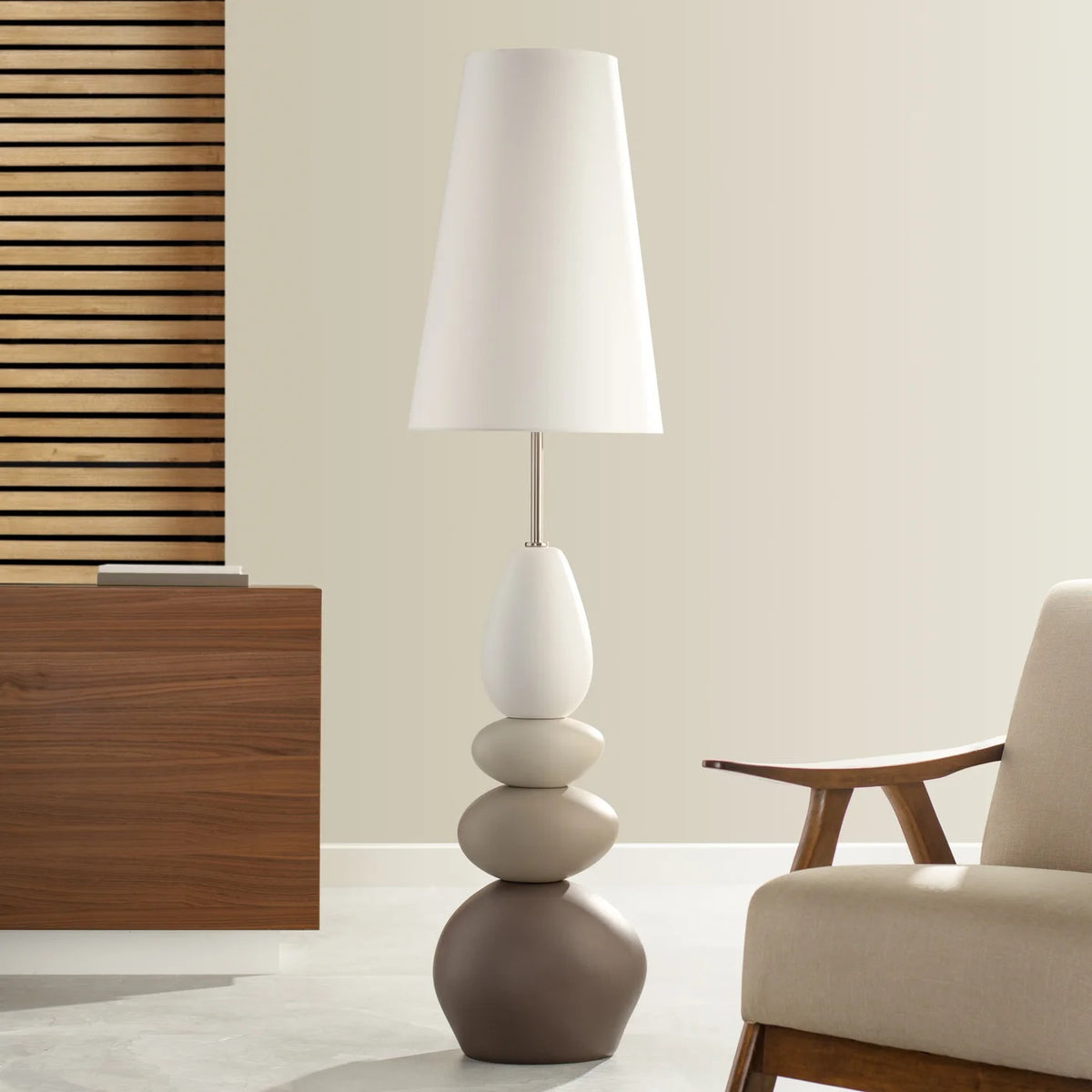 Ceramic Multi Stacked Stone Floor Lamp