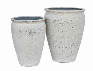 Planter Ficonstone Tall Ivory Natural Stone MEDIUM