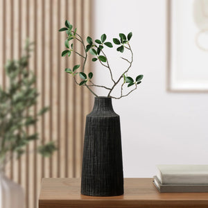 Etched Line Resin Vase - Black - 12h" and 16h"-Not Just For The Garden | Metal Art | Décor for Homes, Walls and Gardens | Furniture | Custom Garden Planters and Flower Arrangements | Gifts | Best in KW