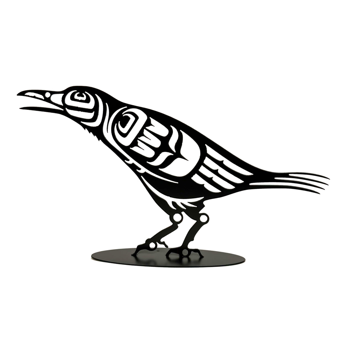 Metal Art Standing Crow - Black