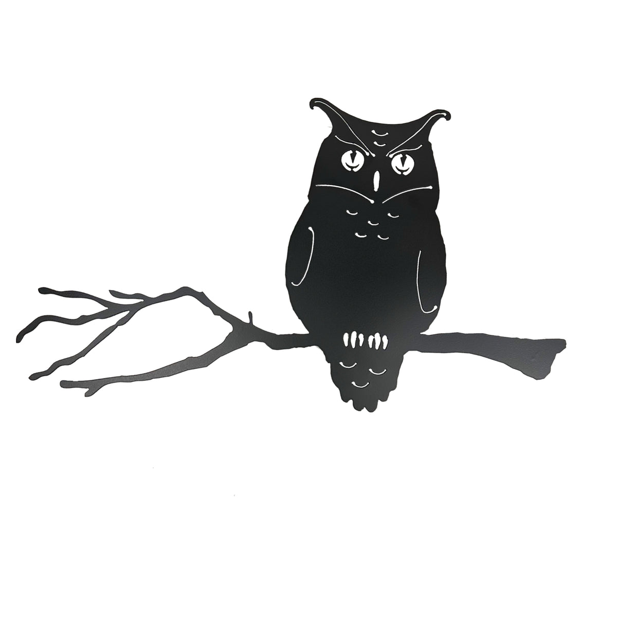 Owl on Branch - Metal Wall Art