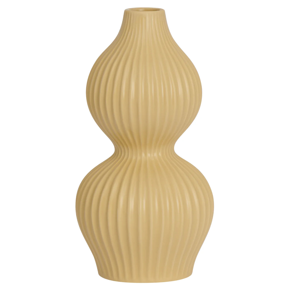 Vase Double Gourd Yellow Ceramic  - 10h and 8h