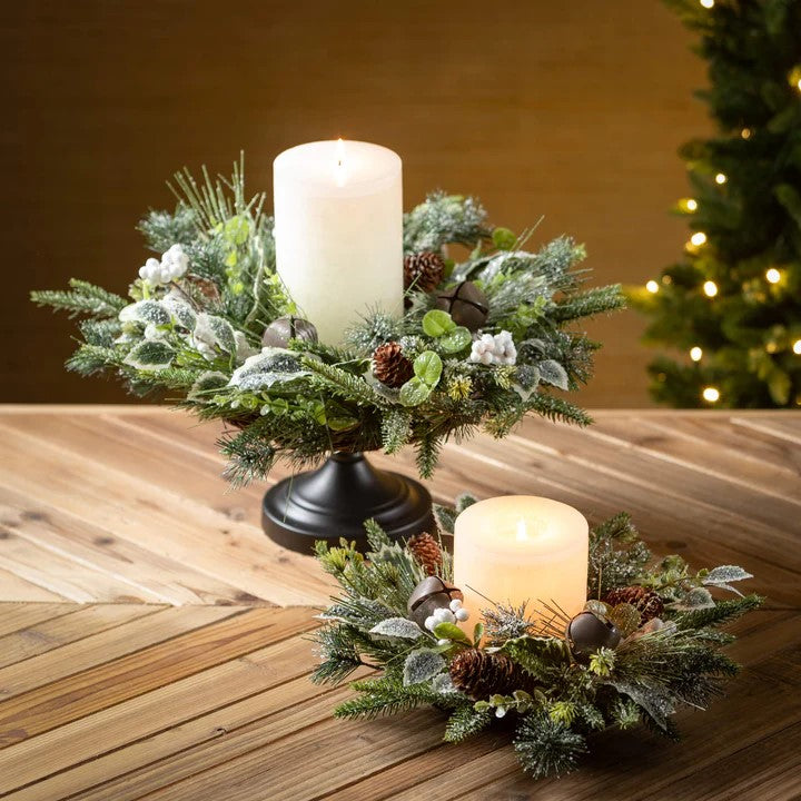 Holiday Candle Ring/Wreath Mixed Pine 4.5