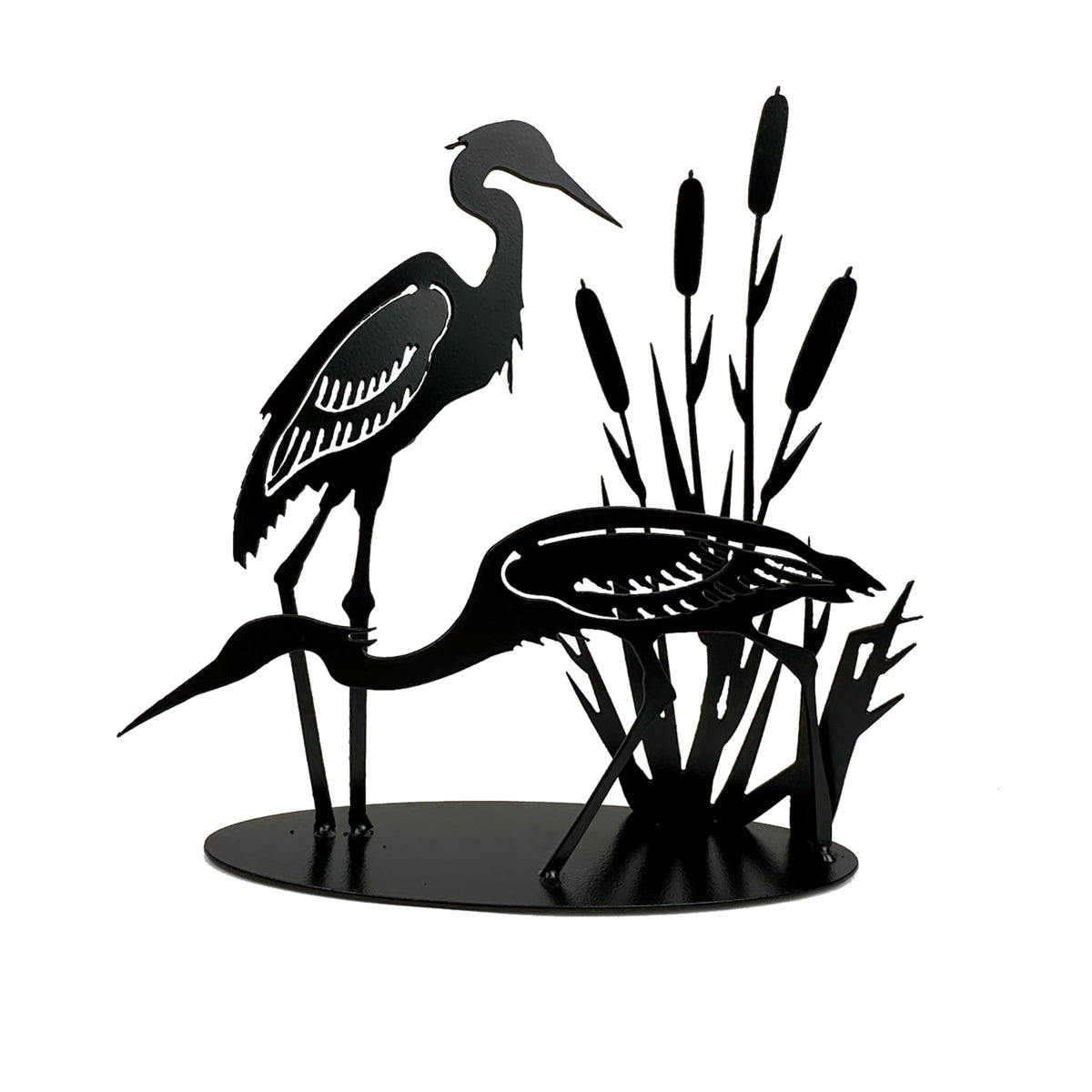 Metal Sculpture  Herons/cattails