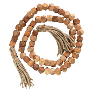 Indus Wood Beaded Garland - Natural-Not Just For The Garden | Metal Art | Décor for Homes, Walls and Gardens | Furniture | Custom Garden Planters and Flower Arrangements | Gifts | Best in KW