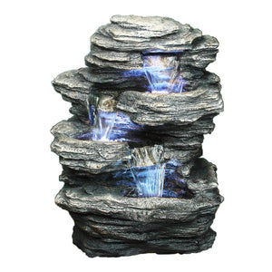 Fountain Rock Tabletop 4 level w/LED-Not Just For The Garden | Metal Art | Décor for Homes, Walls and Gardens | Furniture | Custom Garden Planters and Flower Arrangements | Gifts | Best in KW