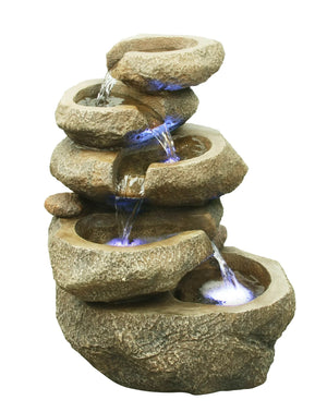 Fountain Rock Tabletop 5 level w/LED-Not Just For The Garden | Metal Art | Décor for Homes, Walls and Gardens | Furniture | Custom Garden Planters and Flower Arrangements | Gifts | Best in KW