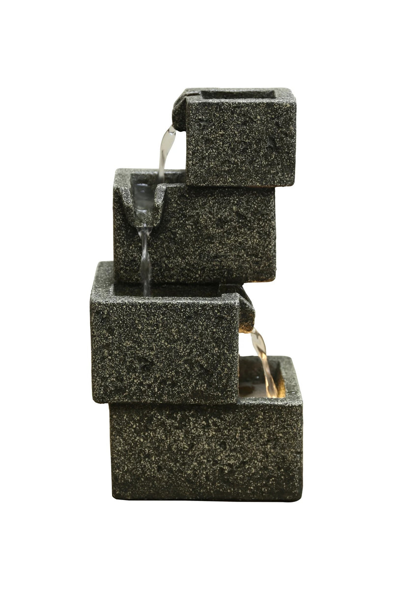 Fountain Tabletop Concrete Crates w/LED