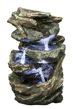 Fountain Tabletop Log/Stone Waterfall w/LED-Not Just For The Garden | Metal Art | Décor for Homes, Walls and Gardens | Furniture | Custom Garden Planters and Flower Arrangements | Gifts | Best in KW