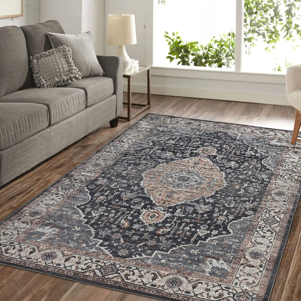 Area Rug Indoor Outdoor Sahara Black