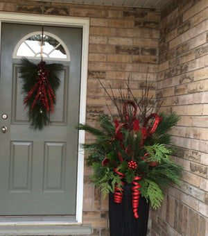 Holiday Door Design - Swags & Garlands-Not Just For The Garden | Metal Art | Décor for Homes, Walls and Gardens | Furniture | Custom Garden Planters and Flower Arrangements | Gifts | Best in KW