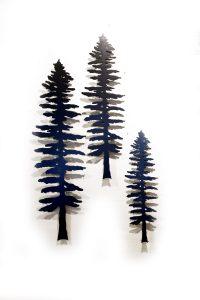 Metal Art Sitka Tree SET/3 WALL