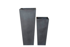 Planter Fiberstone Tall Matte Black Square Taper-Not Just For The Garden | Metal Art | Décor for Homes, Walls and Gardens | Furniture | Custom Garden Planters and Flower Arrangements | Gifts | Best in KW