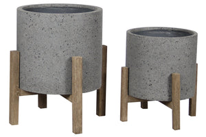 Planter Ficonstone Round w/stand-Not Just For The Garden | Metal Art | Décor for Homes, Walls and Gardens | Furniture | Custom Garden Planters and Flower Arrangements | Gifts | Best in KW