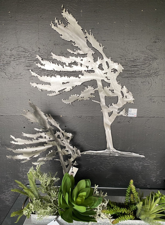 Tree Windswept Pine Metal Sculpture