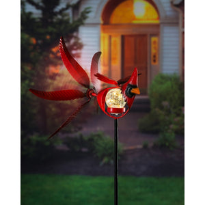 Wind Spinner Cardinal 38in Solar Stake-Not Just For The Garden | Metal Art | Décor for Homes, Walls and Gardens | Furniture | Custom Garden Planters and Flower Arrangements | Gifts | Best in KW