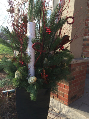 Winter Planter Birch Red-Not Just For The Garden | Metal Art | Décor for Homes, Walls and Gardens | Furniture | Custom Garden Planters and Flower Arrangements | Gifts | Best in KW