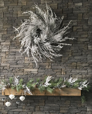 Wreath 48in Flocked Twig-Not Just For The Garden | Metal Art | Décor for Homes, Walls and Gardens | Furniture | Custom Garden Planters and Flower Arrangements | Gifts | Best in KW
