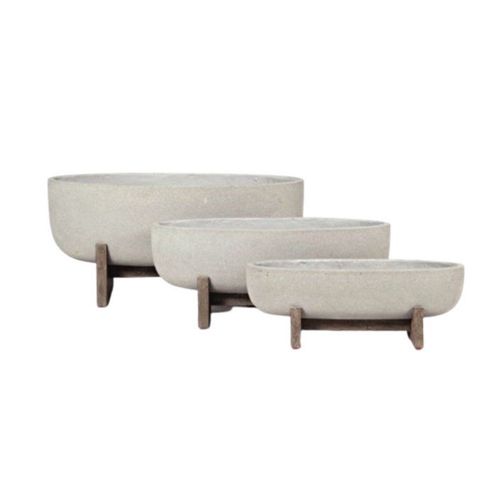 Planter Ficonstone Oval w/stand