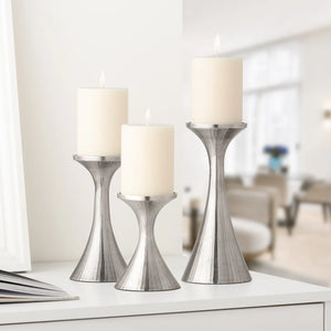 Candle Holder Tomar Set of 3 - Silver