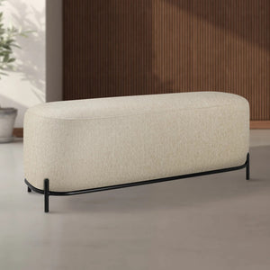 Ashton Weave Oatmeal Pender Bench Upholstered 48"