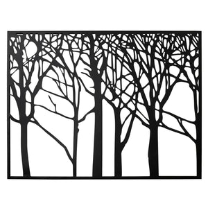 Framed Tree Silhouette 38x29 Metal Wall Decor Panel