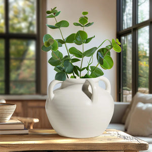 Vase Urn Capri Four Handle Matte White (904493B)