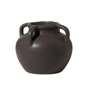 Vase Urn Capri Four Handle Matte Brown