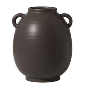 Vase Urn Capri Double Handle Matte Brown