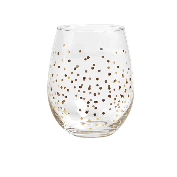 Wine Glass Stemless Confetti Oversized