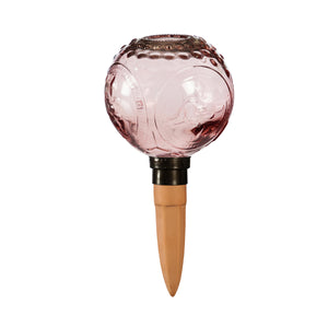 Plant Watering Globe Embossed Glass Pink