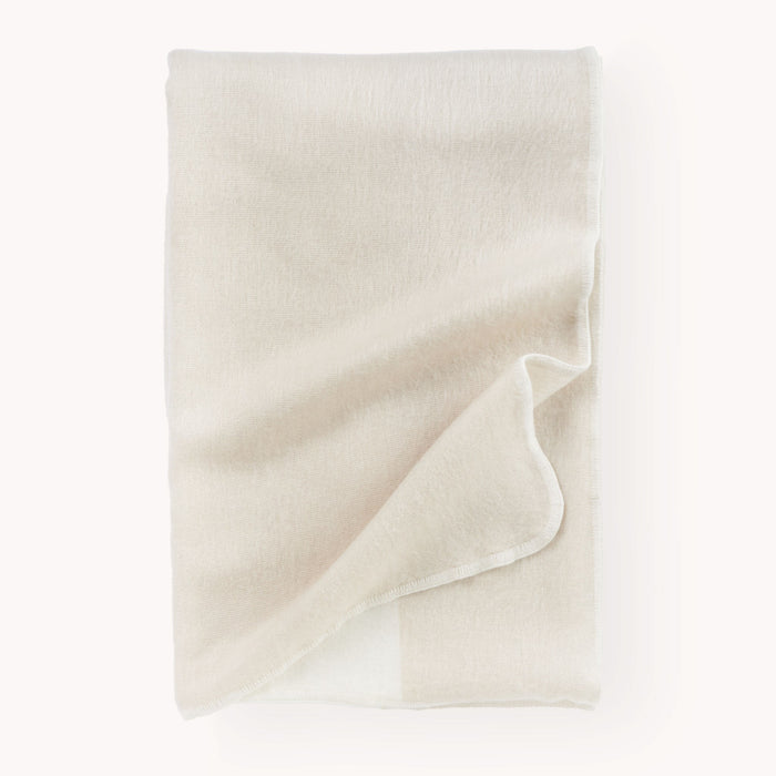 Alpaca Throw Blanket Large Buttercream Stripe