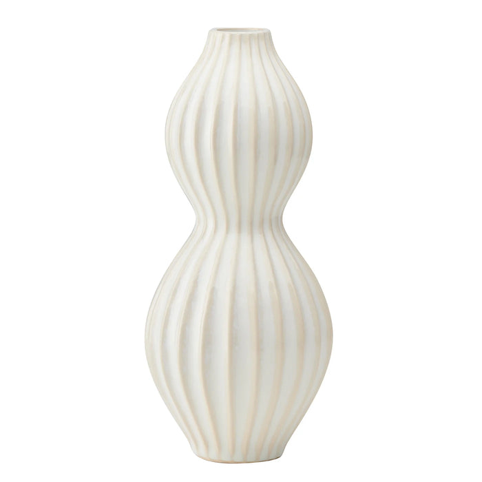 Double Gourd 10h" White Glaze Ceramic Vase