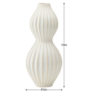 Double Gourd 10h" White Glaze Ceramic Vase-Not Just For The Garden | Metal Art | Décor for Homes, Walls and Gardens | Furniture | Custom Garden Planters and Flower Arrangements | Gifts | Best in KW