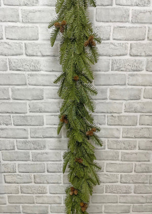 Balsam Fir 72" Garland w pine cones Fresh Touch