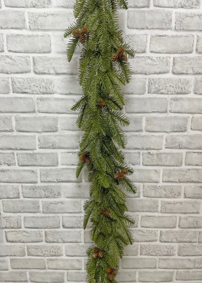 Balsam Fir 72" Garland w pine cones Fresh Touch