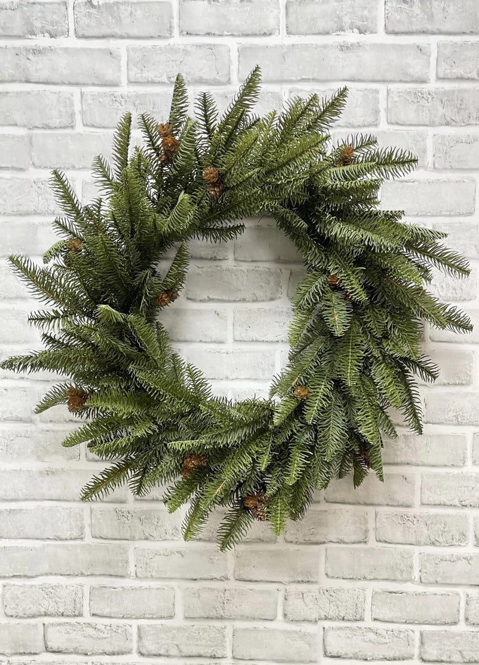 Balsam Fir 24" Wreath w cones
