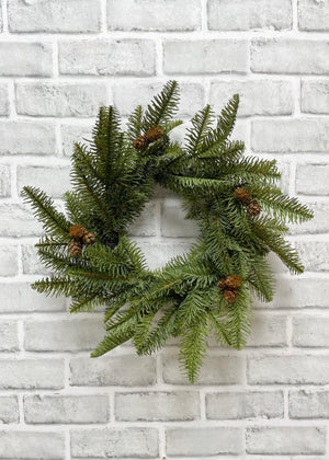 Balsam Fir 14" Wreath w Cones