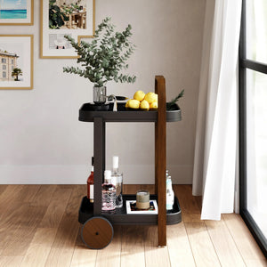 Bellwood Bar Cart Black/Walnut