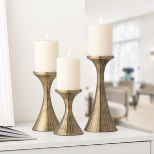 Candle Holder Tomar Set of 3 - Antique Brass