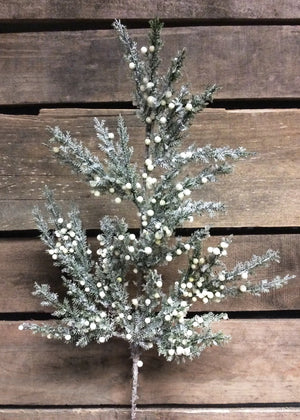 Cedar Frosted/Cr Berries Spray 19.5"