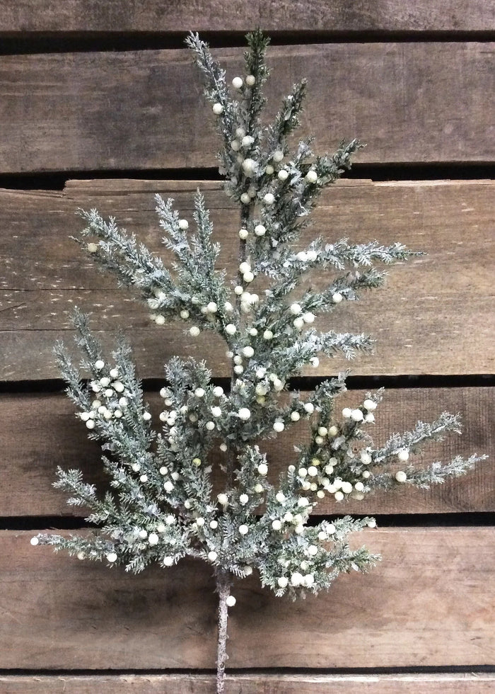 Cedar Frosted/Cr Berries Spray 19.5"