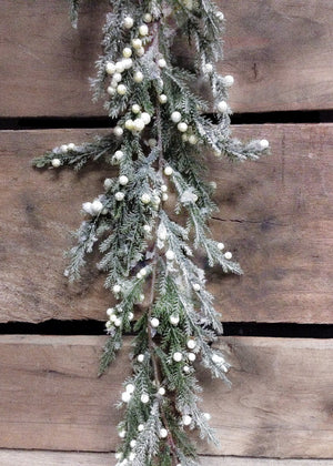 Cedar Garland Frosted Cr Berries 6'